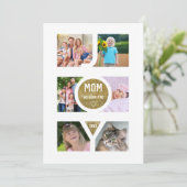Unieke Moederdag Groeten Familie Foto's Feestdagenkaart (Staand voorkant)