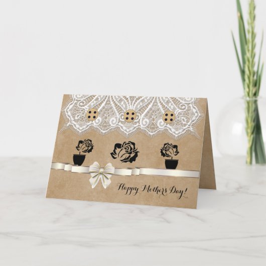 Unieke Moederdag Kaart met Rozen (Voorkant)