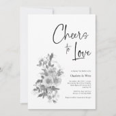 Unieke Monochrome Witte Bruidsdouche Uitnodiging (Voorkant)