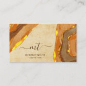 Unieke monogram Abstract Boho Terracotta Gold Visitekaartje (Voorkant)