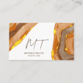 Unieke monogram Abstract Boho Terracotta Gold Visitekaartje (Voorkant)