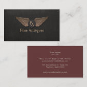 Unieke monogram bronzen - zwart visitekaartje (Voorkant / Achterkant)