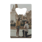 Unieke monogram foto Sla de datum op Creditkaart Flessenopener (Achterkant)