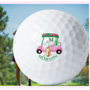 Unieke monogram Golf Cart Clubs Golfballen