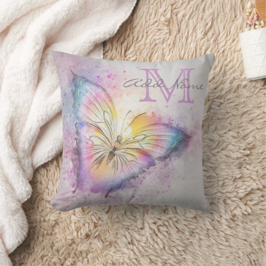 Unieke monogram kleurrijke vlindervlinder Waterver Kussen (Deken)