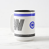 Unieke Monogram Koffie Mok (Modern Initiaal Gift) (Voorkant links)