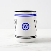 Unieke Monogram Koffie Mok (Modern Initiaal Gift) (Center)