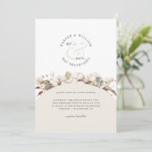 Unieke monogram moderne boho bruiloft kaart (Staand voorkant)