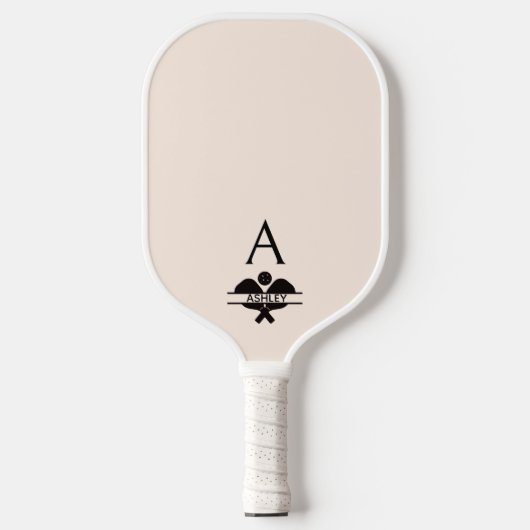 Unieke monogram naam Blush Pinkblush Pickleball Paddle (Voorkant)
