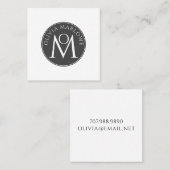 Unieke Monogram-oproepkaart Vierkante Visitekaartje (Voorkant / Achterkant)