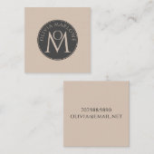 Unieke Monogram-oproepkaart Vierkante Visitekaartje (Voorkant / Achterkant)