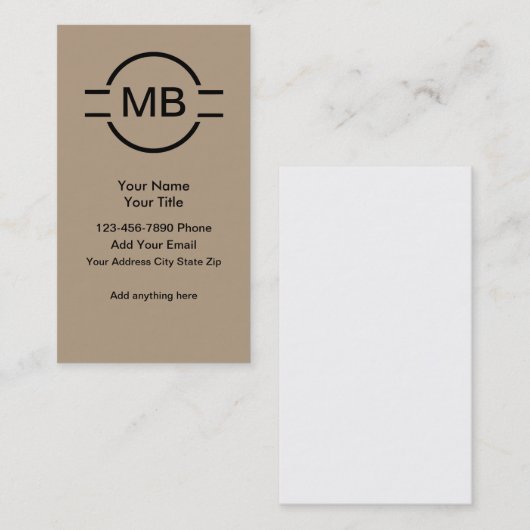 Unieke Monogram professionele Visitekaartjes (Voorkant / Achterkant)