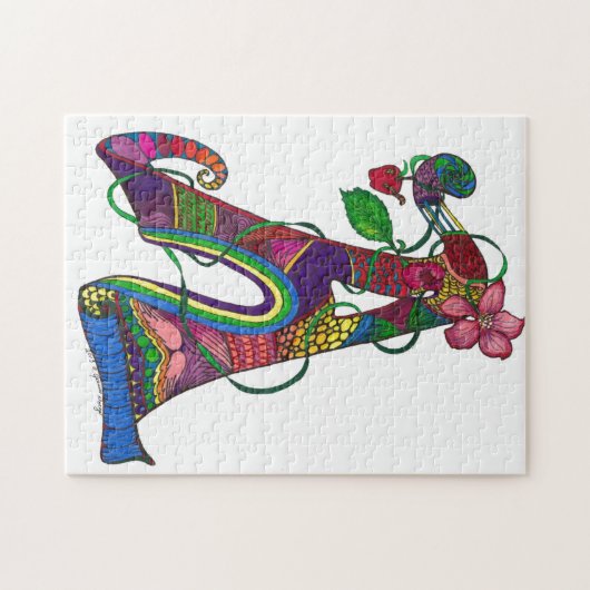 unieke monogram puzzel legpuzzel (Horizontaal)