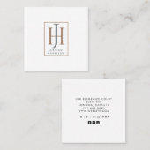 Unieke Monogram Typografische Logo Belkaart Vierkante Visitekaartje (Voorkant / Achterkant)