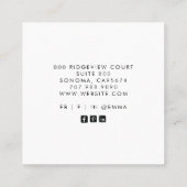 Unieke Monogram Typografische Logo Belkaart Vierkante Visitekaartje (Achterkant)