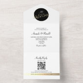 Unieke Monogram Zwart-Wit Trouwen All In One Uitnodiging (Binnen)