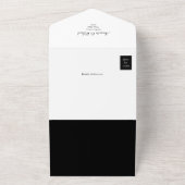 Unieke Monogram Zwart-Wit Trouwfeest All In One Uitnodiging (Buitenkant)