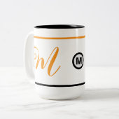 Unieke Monogrammed Initiaal Koffie Mok (Cadeau ide (Voorkant links)