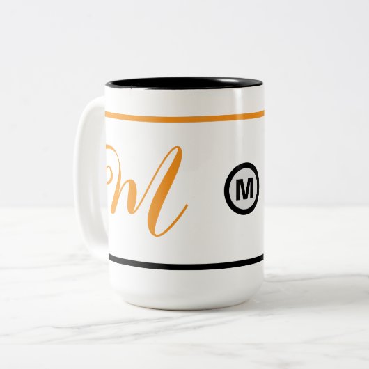 Unieke Monogrammed Initiaal Koffie Mok (Cadeau ide (Voorkant links)