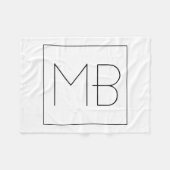 Unieke monogrammen zwart-wit elegant fleece deken (Voorkant (Horizontaal))
