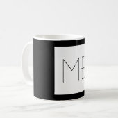 Unieke monogrammen zwarte en witte elegante Initia Koffiemok (Voorkant links)