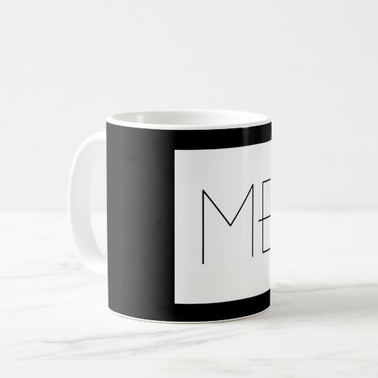 Unieke monogrammen zwarte en witte elegante Initia Koffiemok (Voorkant links)