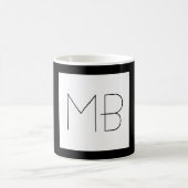 Unieke monogrammen zwarte en witte elegante Initia Koffiemok (Center)