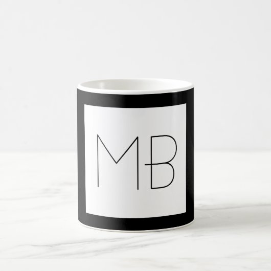 Unieke monogrammen zwarte en witte elegante Initia Koffiemok (Center)