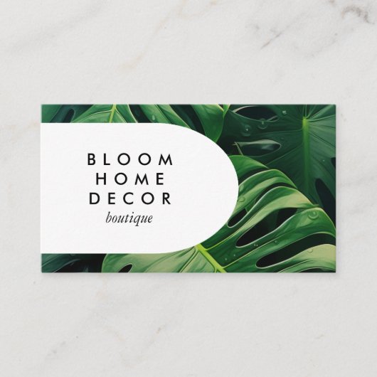 Unieke Monstera Leaf Fotografie QR Code Arch Visitekaartje (Voorkant)