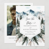Unieke mooie berg bruiloft save the date (Voorkant / Achterkant)