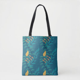 Unieke mooie blauwachtige botanische tas