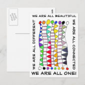 Unieke, mooie en unieke gevierde diversiteit briefkaart (Voorkant / Achterkant)