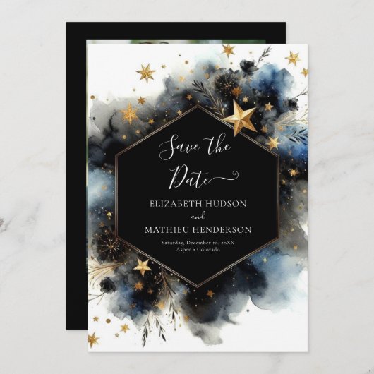 Unieke mooie hemelse bruiloft save the date (Voorkant / Achterkant)