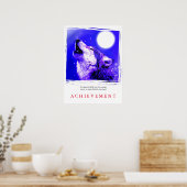 Unieke Motivatie Howling Wolf Poster afdrukken (Keuken)