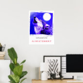 Unieke Motivatie Howling Wolf Poster afdrukken (Thuiskantoor)