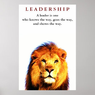 Unieke Motivatie Leiderschap Quote Leeuw Poster