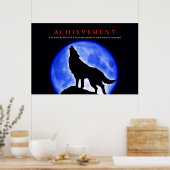 Unieke Motivatie Wolf Howling Poster afdrukken (Keuken)