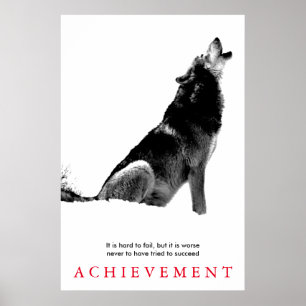 Unieke Motivatie wolf Poster