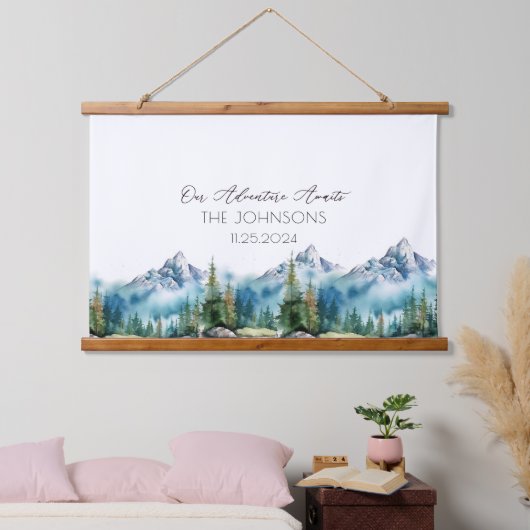 Unieke Mountain Alternative Wedding Guest Book Hangend Wandkleed (Slaapkamer)