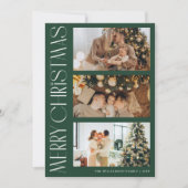 Unieke multi foto rode vrolijke kerstkaart (Voorkant)