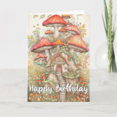 Unieke Mushroom Forest Village illustratie Kaart (Voorkant)