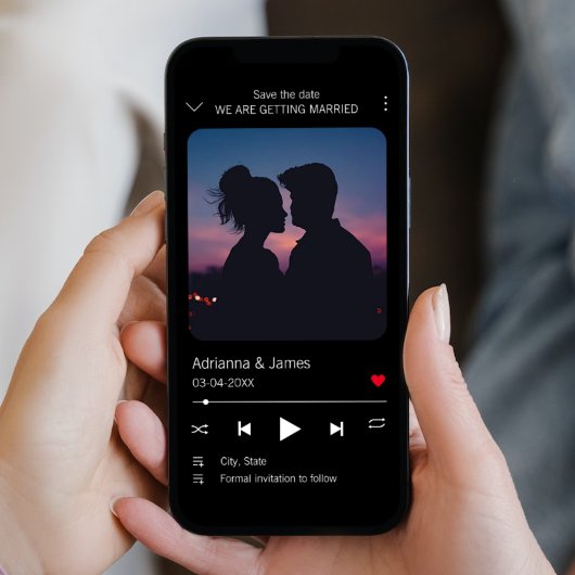 Unieke muziekspeelster songfoto save the date