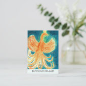 Unieke Mythische Phoenix Bird Rising Waterverf Visitekaartje (Staand voorkant)