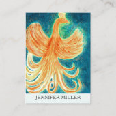 Unieke Mythische Phoenix Bird Rising Waterverf Visitekaartje (Voorkant)
