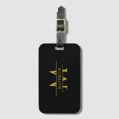 Unieke naam bagagelabel met modern monogram (Voorkant (verticaal))