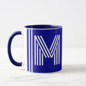 Unieke naam en Initiaal | Beste Navy Blue Monogram Mok (Links)