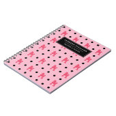 Unieke naam Girly Pink Black Poodles Pattern Notitieboek (Linkerzijde)