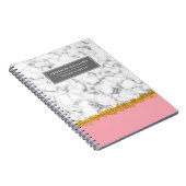 Unieke naam grijs marmer Gold Glitter Notitieboek (Rechterzijde)