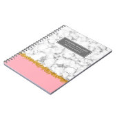 Unieke naam grijs marmer Gold Glitter Notitieboek (Linkerzijde)