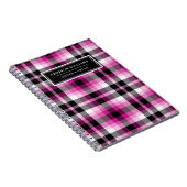 Unieke naam Hot Pink Black Play Patroon Notitieboek (Rechterzijde)
